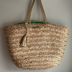 Lilly Pulitzer Lined Woven Straw Tote Bag